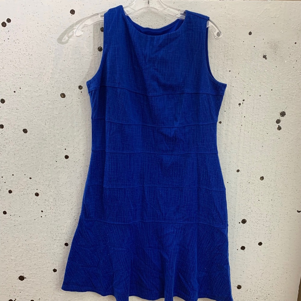 Enfocus Studio Neon Royal Blue Textured Tiered Sleeveless Dress 12 14335 2683
